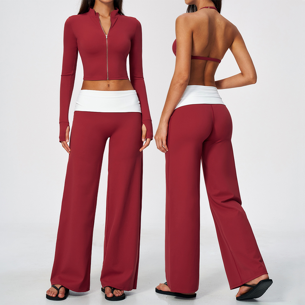 Yoga In Fitness - Zip Jacket Wide Leg Pants 2