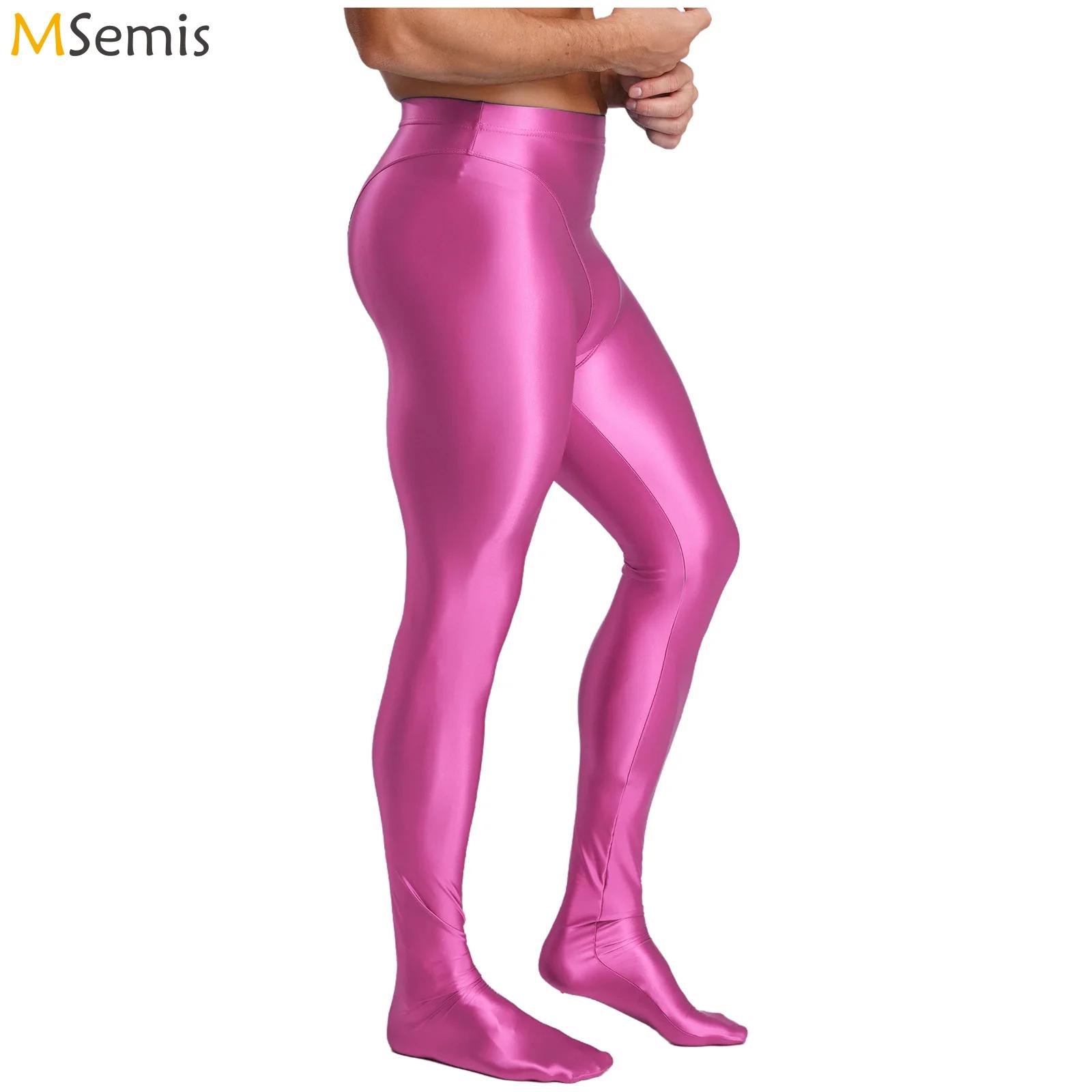 Yoga Fitness For Men - Mens Oil Glossy Pantyhose Leggings Stretchy