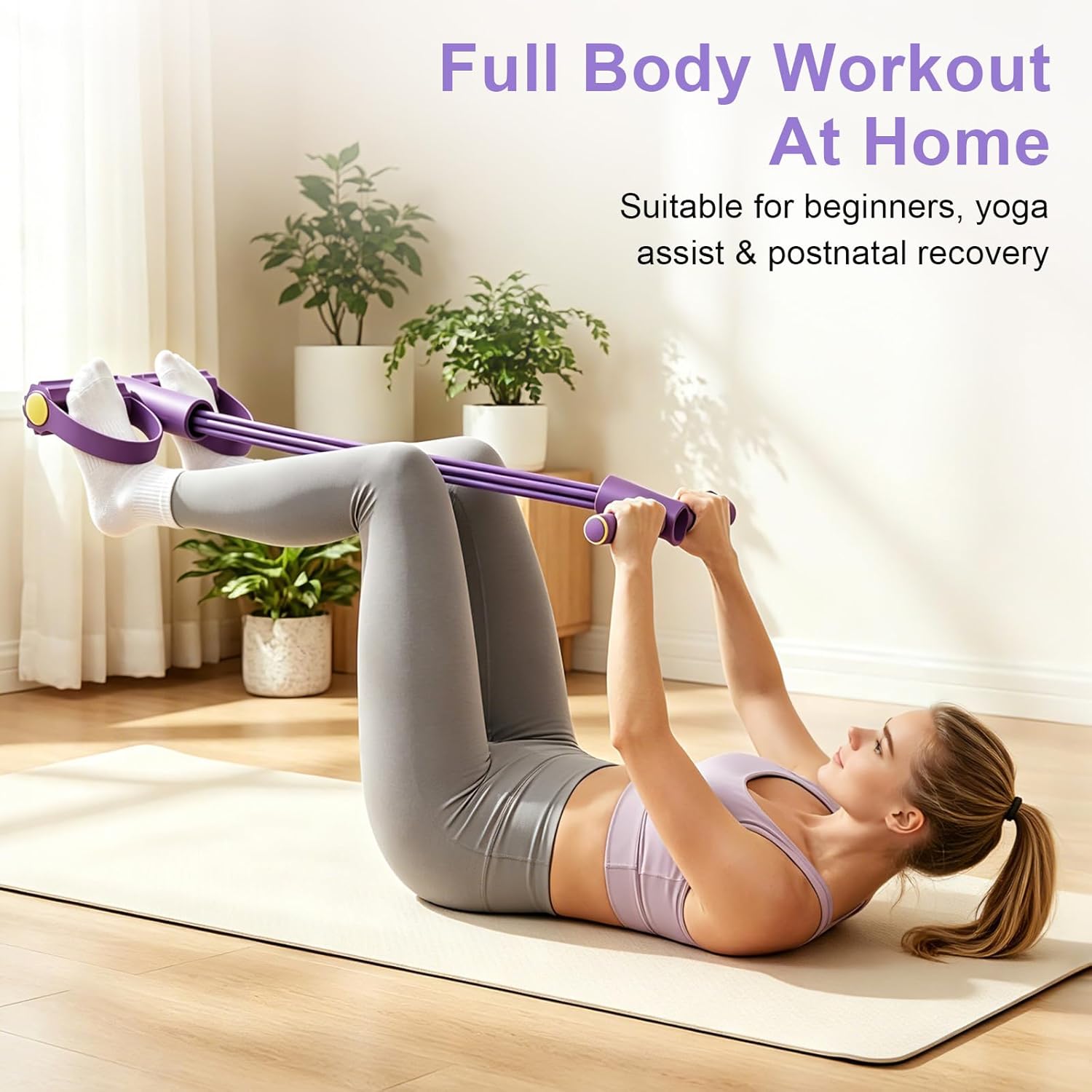Yoga Fitness Resistance Band - 4-Tube Resistance Band Multi Function Tension