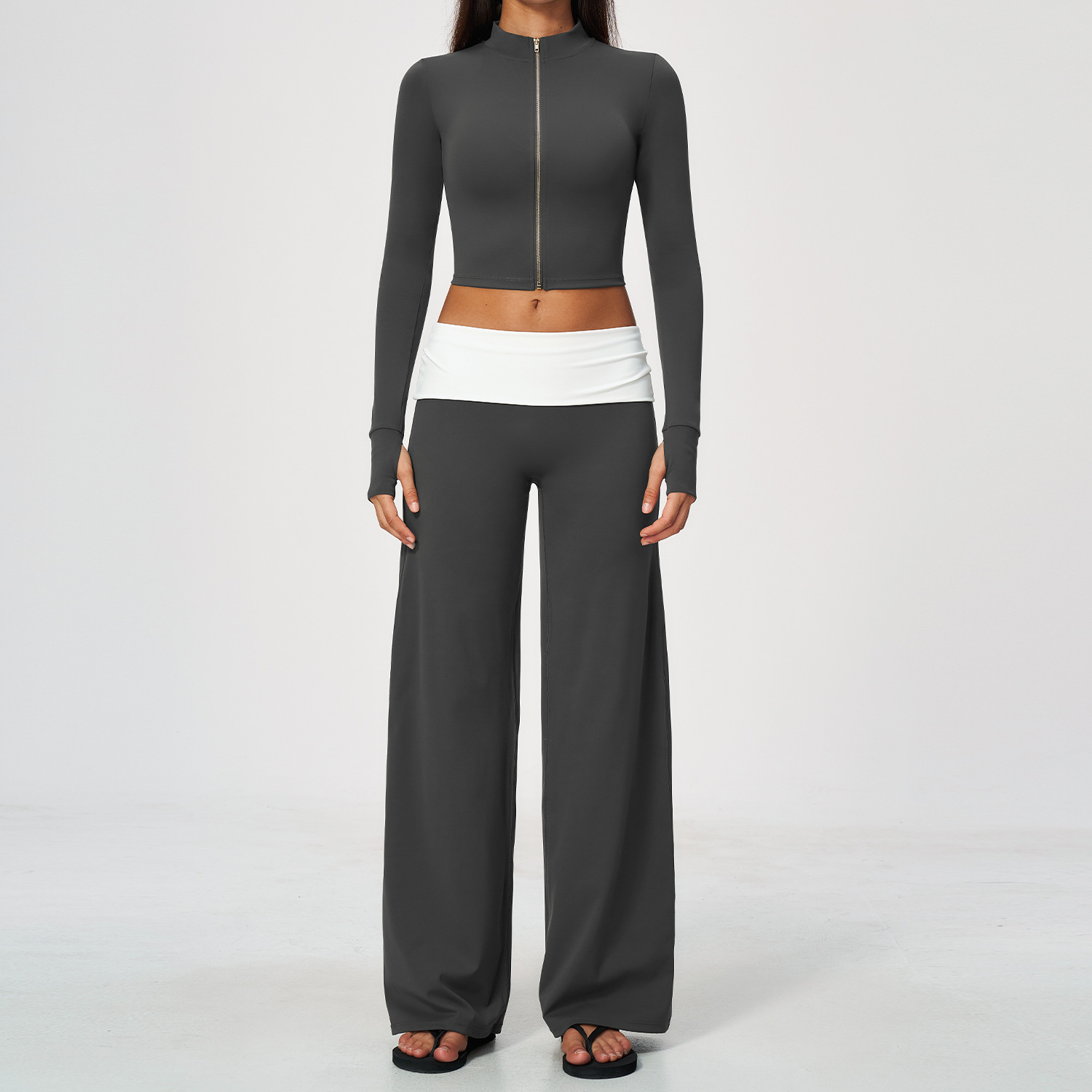 Zip Jacket Wide Leg Pants 2 Pi - Yoga In Fitness ulasan dan harga