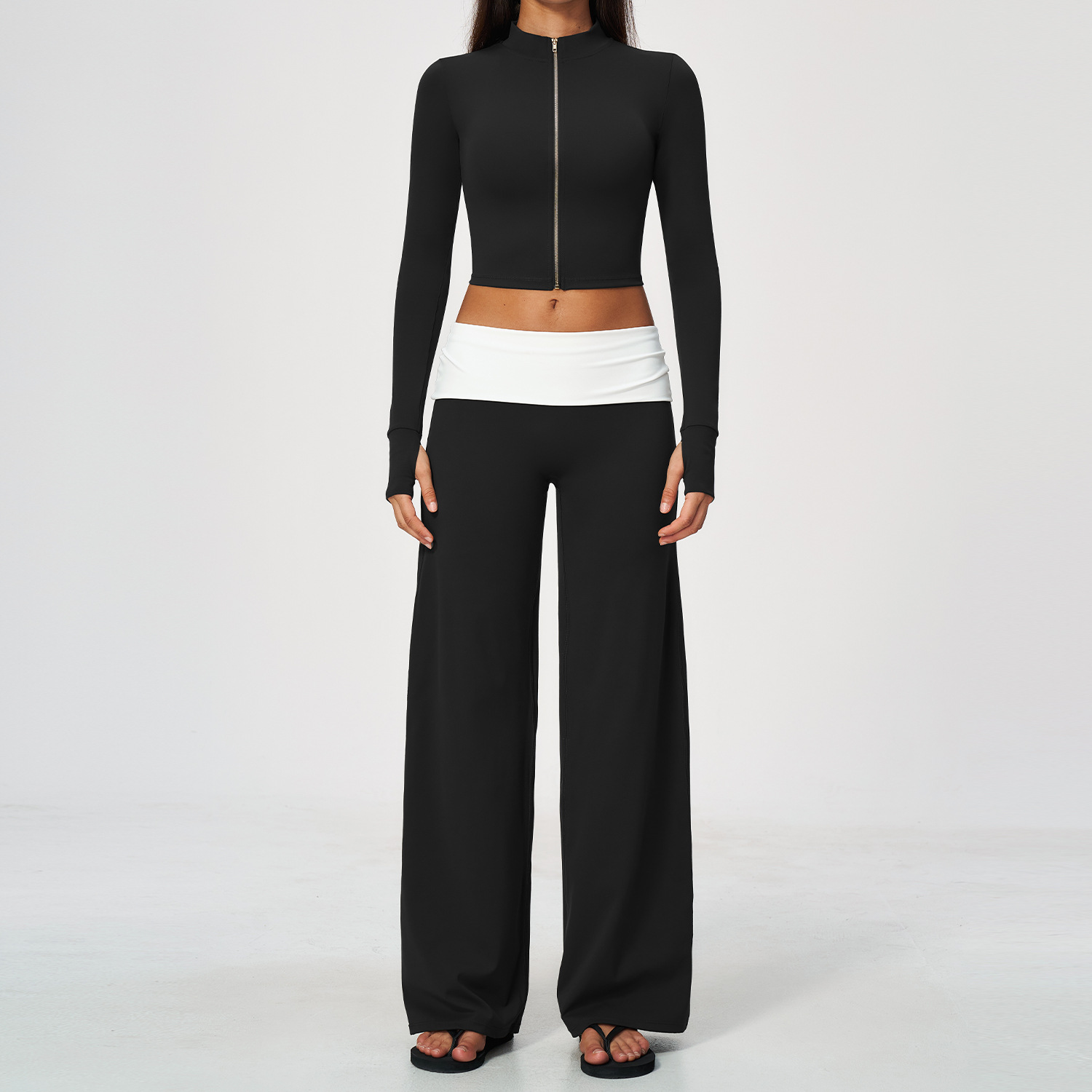 Zip Jacket Wide Leg Pants 2 Pi - Yoga In Fitness ulasan dan harga