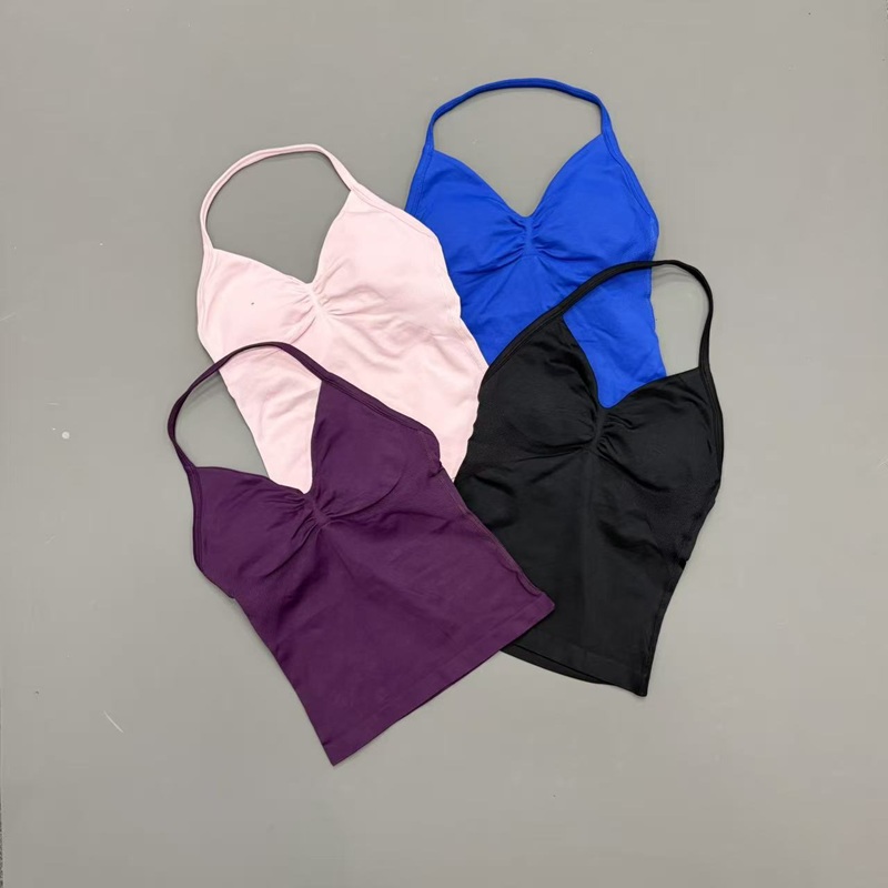 Gym Women Sports Tank Top Seam - Yoga Fitness Matte ulasan dan harga