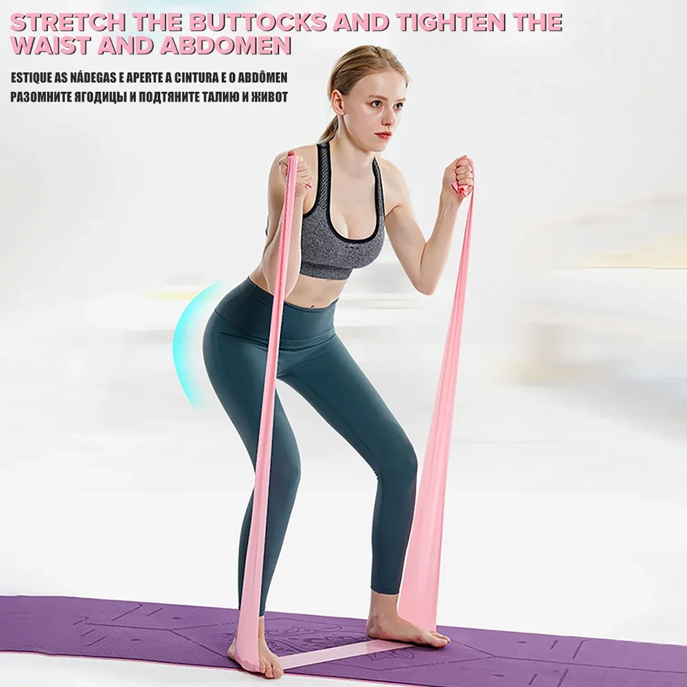 Length 200cm Yoga Pilates Stre - Yoga Fitness Resistance Band ulasan dan harga