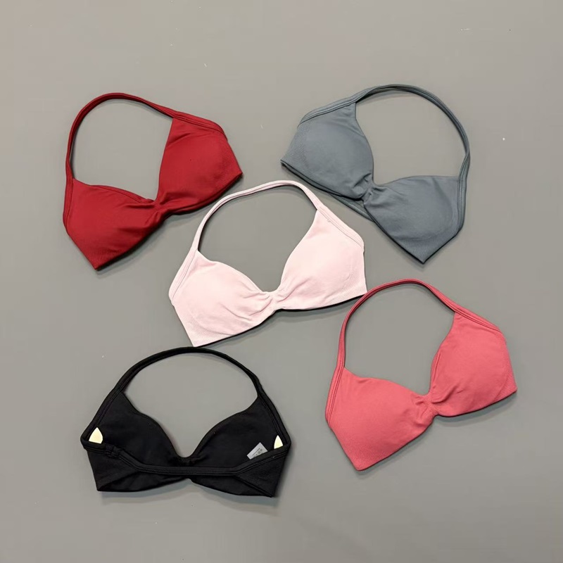 Women Halter Sports Bra V-Neck - Yoga Fitness Matte ulasan dan harga