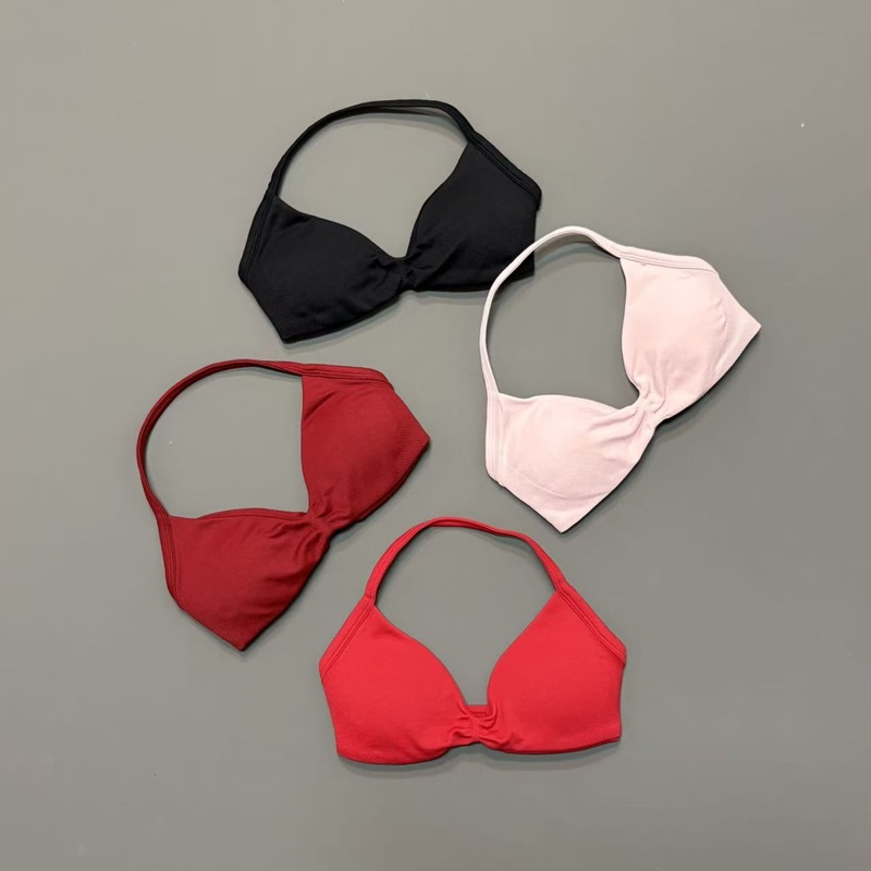 Women Halter Sports Bra V-Neck - Yoga Fitness Matte ulasan dan harga