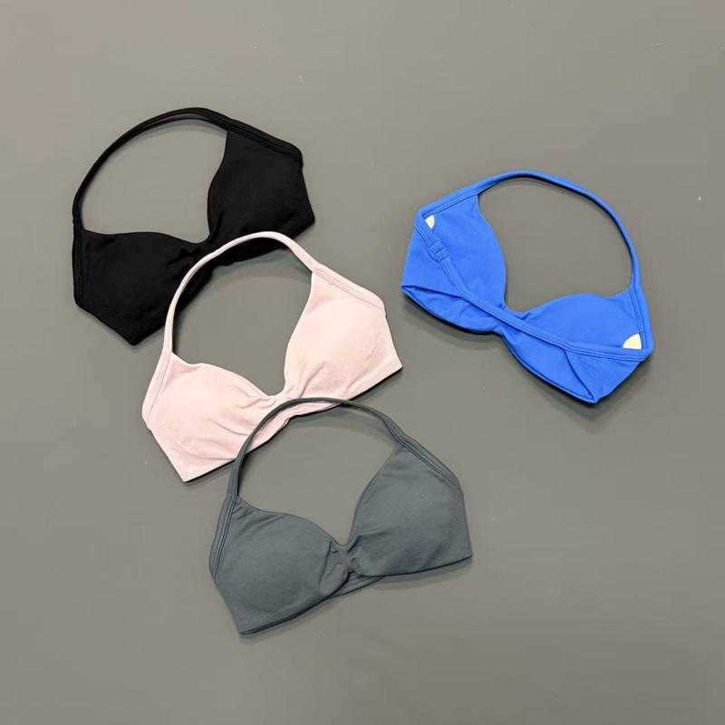 Women Halter Sports Bra V-Neck - Yoga Fitness Matte ulasan dan harga