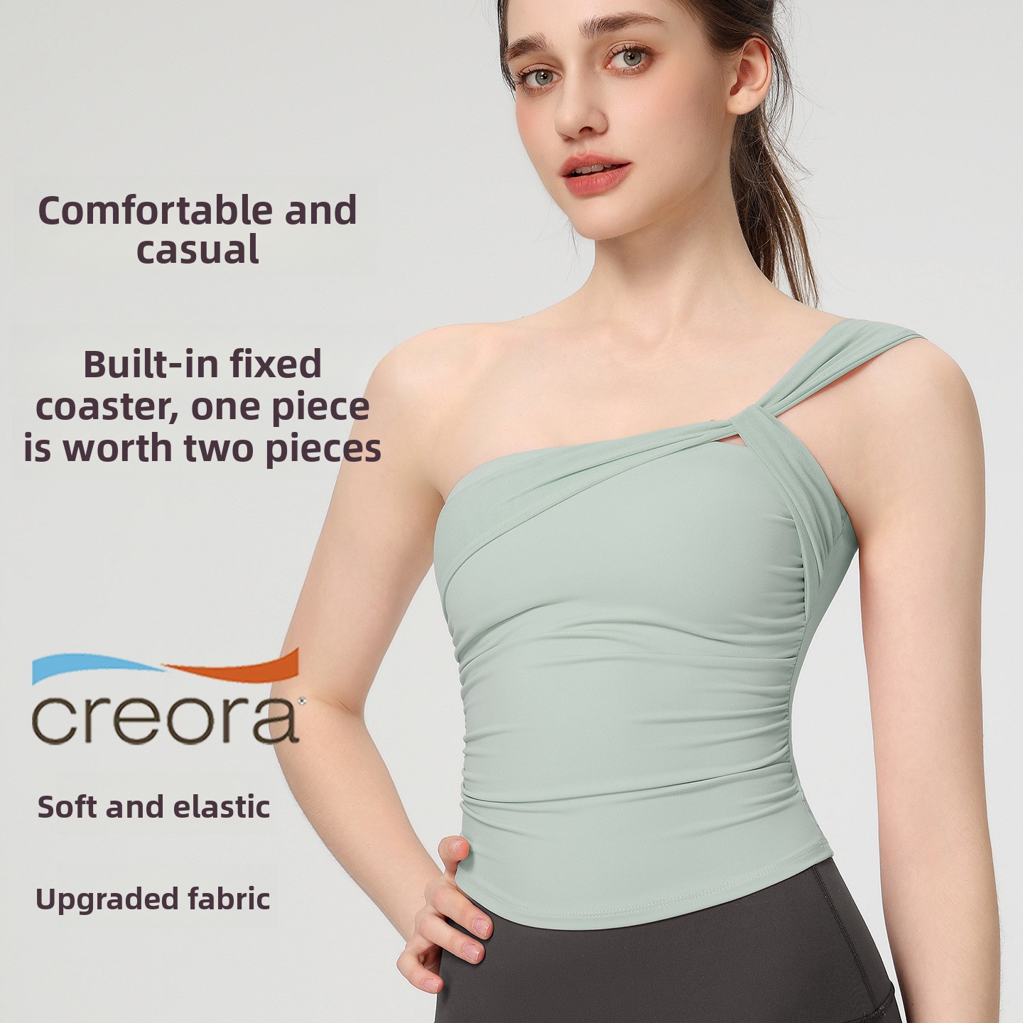 Women's Sexy Sloping Shoulder  - Yoga Fitness Matte ulasan dan harga