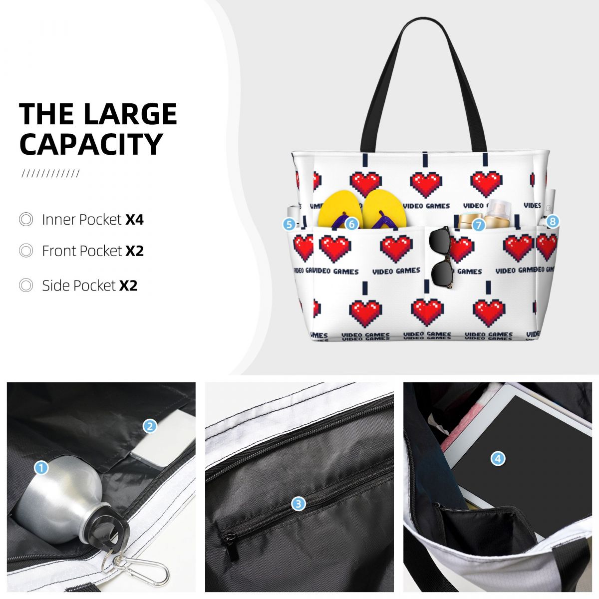 I Heart Video Games Beach Tote - Yoga Fitness Video ulasan dan harga
